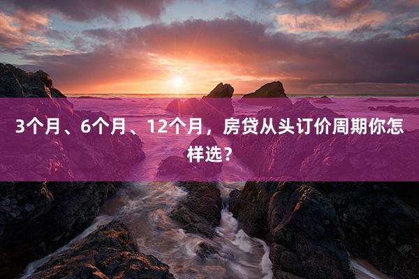 3个月、6个月、12个月,房贷从头订价周期你怎样选?