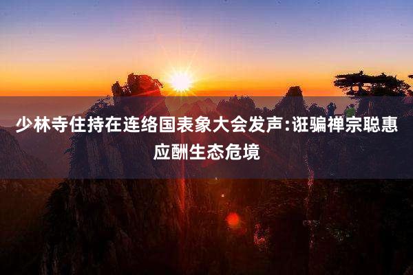 少林寺住持在连络国表象大会发声:诳骗禅宗聪惠应酬生态危境